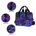 thumbnail image 3 of FORMRS Reusable Lunch Bag for Work School Leakproof Insulated Cooler with Adjustable Shoulder Strap, Purple Mushrooms Pattern, 3 of 6