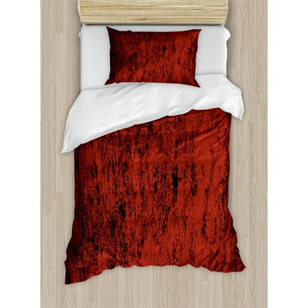 Red And Black Duvet Cover Set Artistic Abstract Pattern With