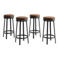 thumbnail image 4 of 2/4 PCS Home Kitchen 360° Swivel Bar Stool Set of 4, PU Leather Upholstered Counter Height Bar Stool with Metal Footrests, Mid Century Modern Barstool for Kitchen, Dinig Rooms, Apartments, 4 of 8