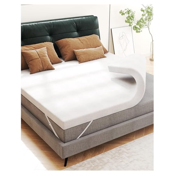 2" [Queen] Mattress Topper, Memory Foam Mattress Topper Queen with Ultra Soft Cover & Corner Straps, Certified