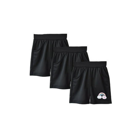 

Phenas Toddler Girls Rainbow Print Summer Cotton Athletic Casual Versatile Short Pants 3 Pack