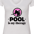 thumbnail image 4 of Inktastic Pool is My Therapy Billiards Player Women's V-Neck T-Shirt, 4 of 5