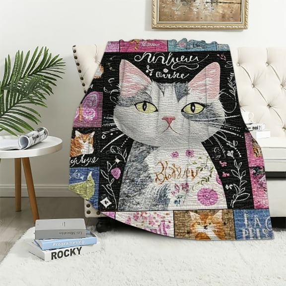 BCIIG Cat Blanket, Funny Cat Gifts for Cat Lovers, Cat Memorial Gifts, Cat Lover Gifts for Women/Girls, Gift for Cat Lovers, Cat Mom Gifts, Cat Decor, Cat Themed Gift, Cat Lady Gift Throw  40x50in