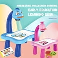 thumbnail image 3 of Blue Kids Projection Drawing Desk With Light Music Learning Painting Toy Set Includes Drawing Machine Book 3 Discs Erasable Board Creativity Development Size 14.0X9.8X8.3 Inches Weight 1.0, 3 of 3