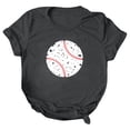 thumbnail image 3 of UANWENN T-Shirt Décontracté à Manches Courtes Imprimé Baseball pour Femmes Col Rond Ample Blouse Hauts d'Été pour Femmes Manches Courtes Pack de Natation Col Roulé Manches Longues Tee-Shirt Rayonne, 3 of 4