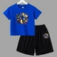 thumbnail image 4 of Conjunto de 2 piezas de camiseta y pantalones cortos informales para niños y adolescentes, de algodón, de manga corta, para verano, 4 of 5