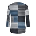 thumbnail image 6 of Womens Slim Fit T-shirts 3/4 Sleeve Crewneck Plus Size Y2k Crop Tops Graphic Base Tee Shirt S-3X Casual Spring (M, Gray|Plaid), 6 of 7