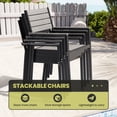 thumbnail image 6 of Pellebant 9 Pcs Patio Dining Set Aluminum Expandable Table and Chairs Set for 6-8 People Black, 6 of 8