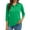 7# Green, variant on New 3/4 Sleeve Polo Shirts Women V Neck Collared Tees Loose Casual Business Tops Summer White L