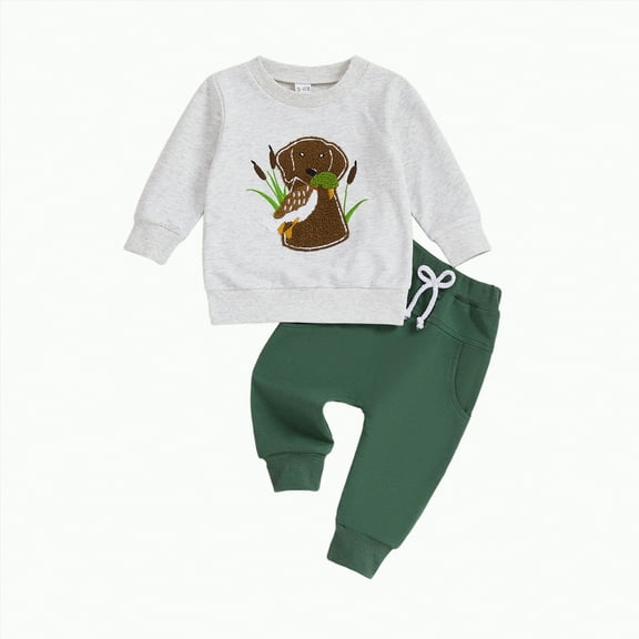 Futezty Toddler Boys Girls Clothes Fall Winter Outfit Sets, Baby Boy Girl Long Sleeve Round Neckline Cartoon Print Elastic Waist 1T 2T 3T 4T 5T 3PCS Christmas Set