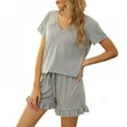 thumbnail image 2 of Big Saving! Pajama Set for Women Shorts Sleepwear V-neck Soft Summer Pj Lounge Set Loungewear S-XXL, 2 of 11