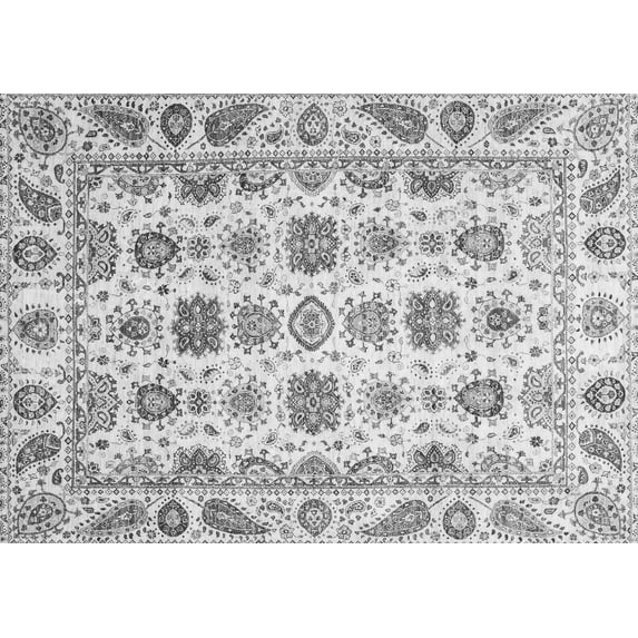 Ahgly Company Indoor Rectangle Oriental Gray Traditional Area Rugs, 6' x 9'