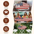thumbnail image 6 of Round Tablecloth 4th of July Elastic Edge Fitted Patriotic Wood American Flag Plastic Table Cover,Waterproof Oil Proof for Dinner,Outdoor, Picnic, 36" - 44"&nbsp; DIA Tables Red White and Blue, 6 of 6