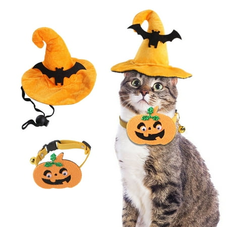

Thanksgiving Dog Scarf Dog Birthday Clothes Puppy Party Hat Pet Accessories Set Dog Bat Hat Cat Pumpkin Collar Pet Accessories