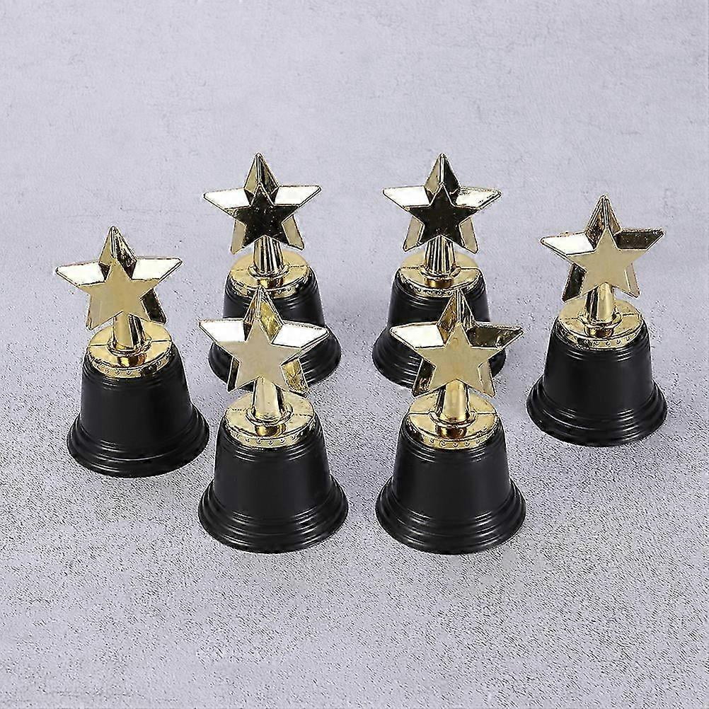 6pcs Golden Award Star Trophy for Party Celebrations Ceremony Appreciation Gift Prizes