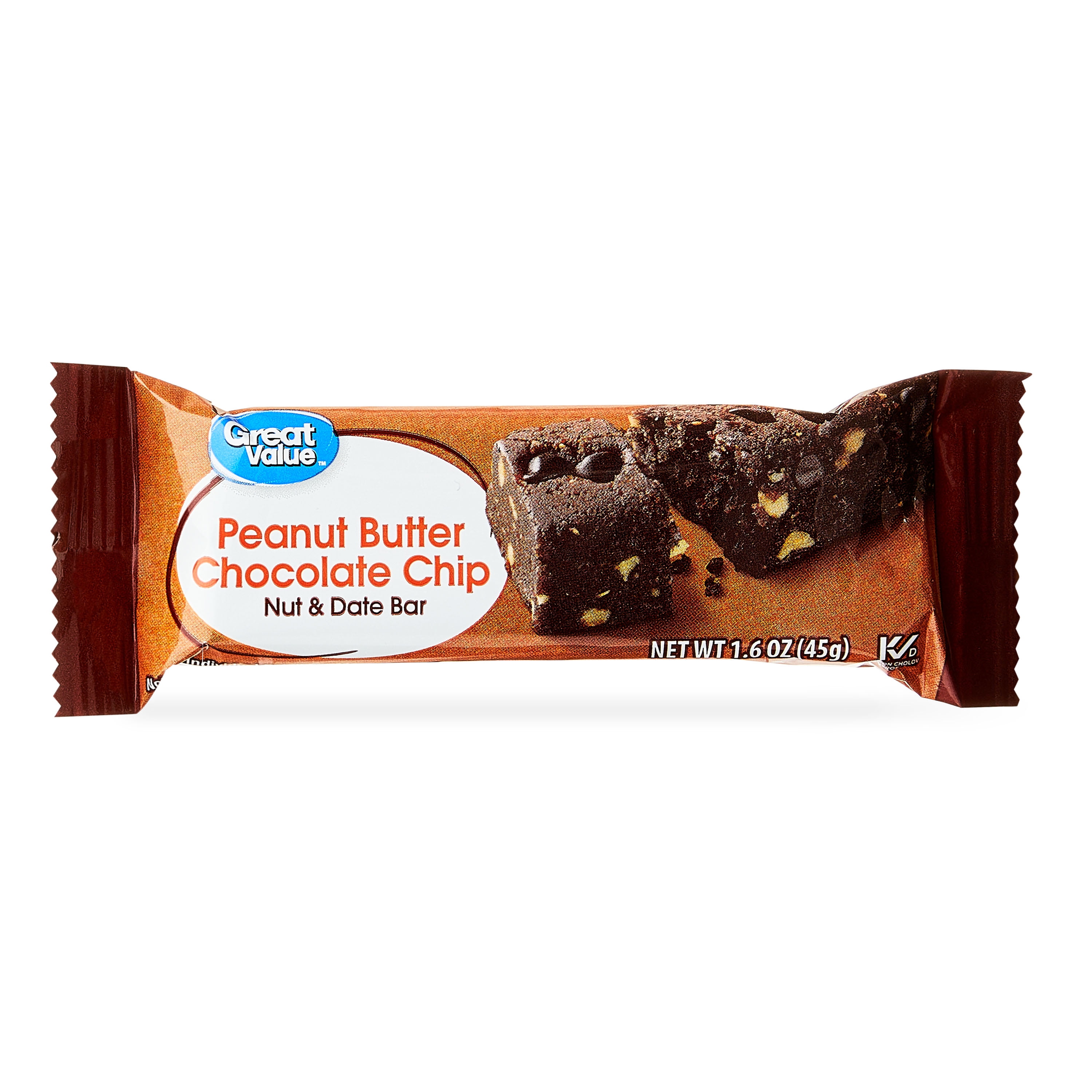 (3 pack) Great Value Peanut Butter Chocolate Chip Date & Nut Bars, 9.6 oz, 6 Count