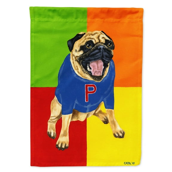 Carolines Treasures AMB1068GF Go Team Varsity Pug Flag Garden Size  Small multicolor