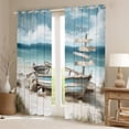 thumbnail image 2 of Erosebridal Ocean Beach Curtains for Living Room,Marine Boat 30%-50% Blackout Curtains Set of 2 (38x45),Teenager Bedroom Decor, 2 of 6
