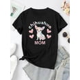 thumbnail image 3 of Women's Colorful Heart & Dog Print T-Shirt - Casual Crew Neck, Short Sleeve, Stretchy Polyester Blend, Machine Washable - Perfect for Summer, 3 of 8