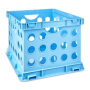 Pen+Gear Plastic File and Storage Crate, Sky Blue, 6-pack