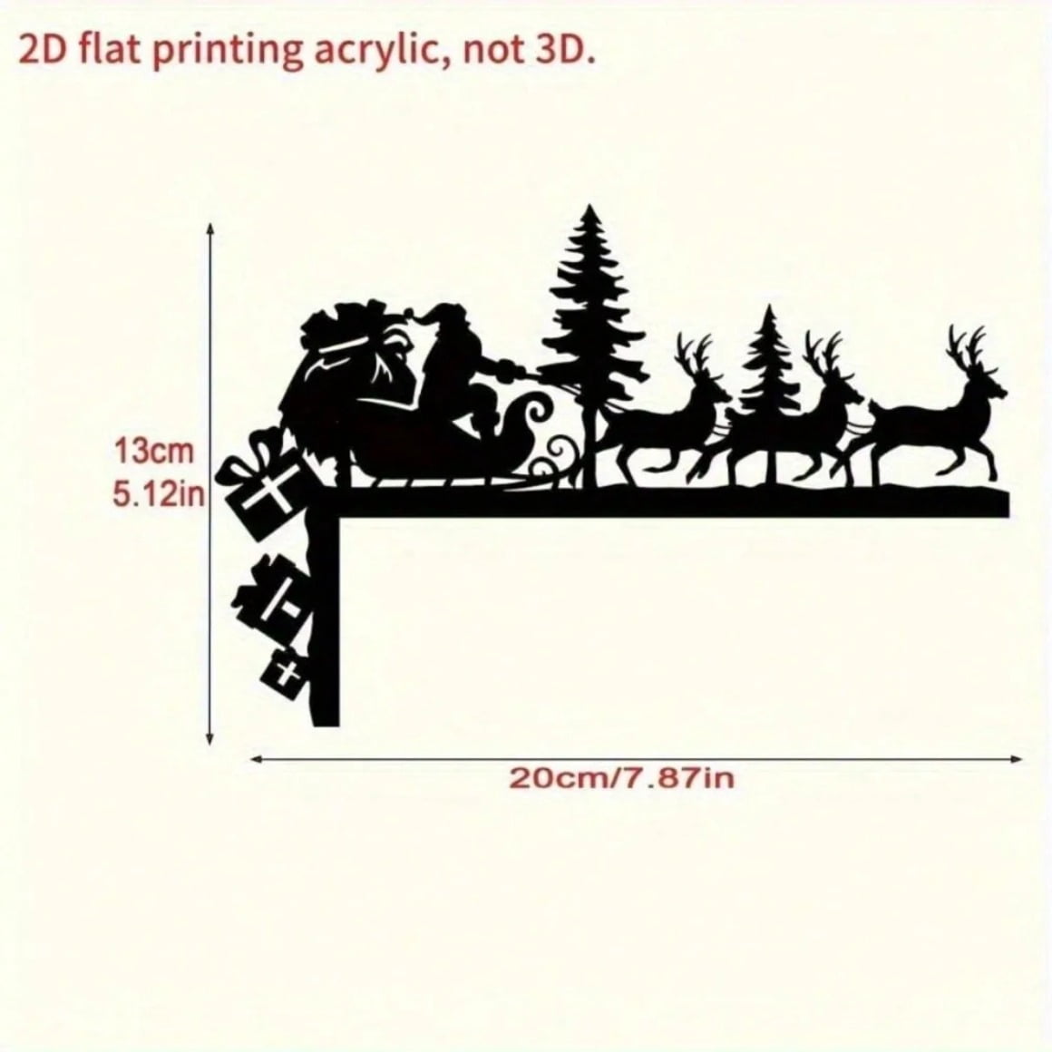 HELLOYOUNG 1Pc Santa Reindeer Antler Metal Wall Art, 2D Flat Christmas Holiday Door Decor for Indoor Outdoor Home Garden