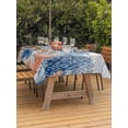 thumbnail image 3 of Outdoor Tablecloth with Umbrella Hole for Patio/Picnic/Party/Camping, Coastal Octopus Waterproof Table Cloth Rectangle Table Cover Washable, Blue Nautical Ocean Creature Wood Grain (54"x 80"), 3 of 9