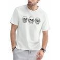 thumbnail image 1 of T-shirt à Manches Courtes et Col Rond avec Imprimé Crâne pour Hommes, Pyjama Graphique Gothique Décontracté pour l'Été, pour Adultes, Hommes, Femmes, Adolescents, 1 of 5