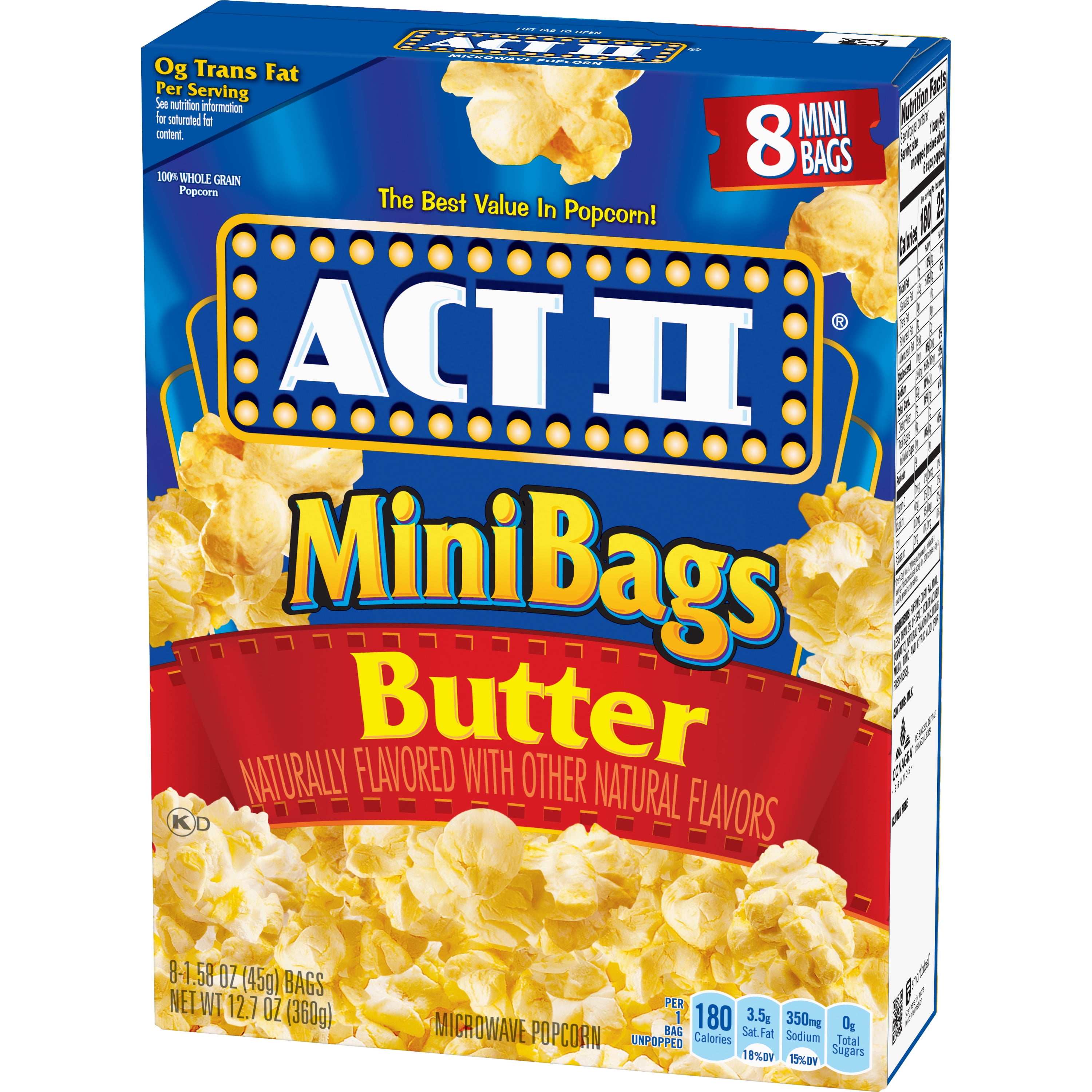 ACT II Butter Microwave Popcorn 8 Count 1.1 oz. Mini Bags
