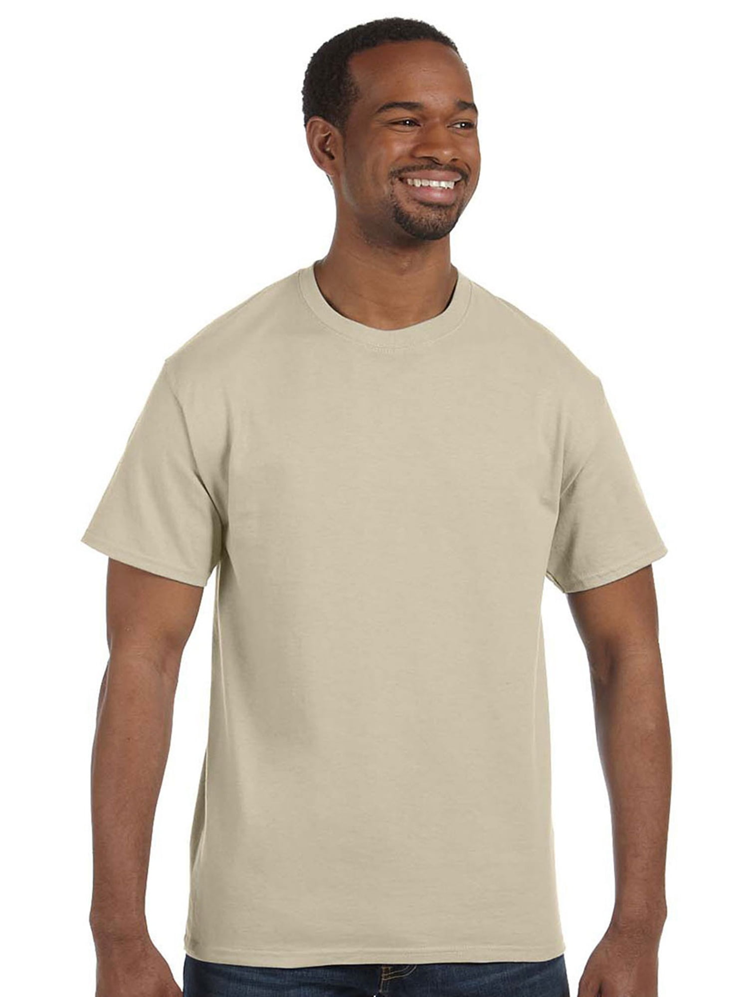 XXXXX-Large Hanes Ultimate Tagless Double-Needle Crewneck T-Shirt SMOKE GRAY