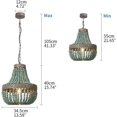 thumbnail image 4 of Modern Loft Retro Chandelier E27 Blue Wooden Bead Chandelier Boho Style Decor Light Living Room Bedroom Hotel Kitchen Lamp My Lux Decor Round, 4 of 9