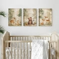 thumbnail image 2 of Hieng Baby Boy Nursery Wall Decor,Forest Animal Fox Bear Wall Hieng Set of 3 Boy Adventure Toddler Room Nursery Decor,Watercolor Mountain Forest Nature Woodland Painting Pictures for Bedroom, 2 of 6