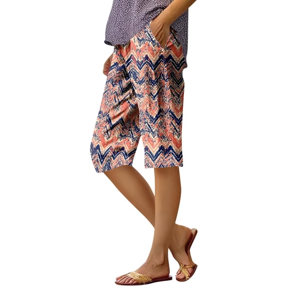 Womens Capri Pants Summer Wide Leg High Waisted Pants Drawstring Casual Trousers with Pockets