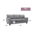 thumbnail image 2 of Glory Furniture Gallant Faux Leather Sofa in Gray, 2 of 5