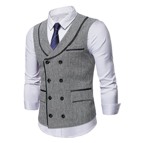 XMMSWDLA 2022 Men Tops Four Seasons Casual Suit Vest