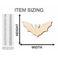 thumbnail image 2 of Unfinished Wood Bat Shape - Animal - Wildlife - Craft - up to 46" DIY 18" / 1/8", 2 of 3