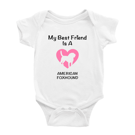

My Best Friend is A American Foxhound Dog Funny Baby Jumpsuits Newborn Clothes