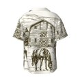 thumbnail image 5 of Salouo Horses Grazing On Meadow Pattern Cuban Collar Shirts for Men Button-Down Shirt Men's Short Sleeve Shirts Hawaiian Shirts Casual Shirts -X-Large, 5 of 6