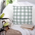 thumbnail image 4 of Green Farmhouse Throw Pillow Covers, Soft Pillowcases with Invisible Zipper, Buffalo Plaid Check Lattice White Grid Decorative Square Pillow Cushion Covers for Living Room Couch Sofa Bed 26x26 Inches, 4 of 8
