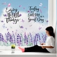 thumbnail image 4 of Sm:)e 4 Sheets 60PCS Lavender Vase Today is a Good Day Spring Summer Window Sticker, Glass Home Classroom Office Shop Display Decoration Reusable Party Supplies, 4 of 6