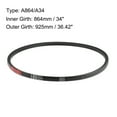 thumbnail image 2 of Uxcell A864/A34 V Belt 34-inch Inner Girth, A-Section Rubber Drive Belt 2pcs, 2 of 4