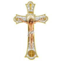 Jeweled Cross L1752 Holy Mass Wall Crucifix 8"