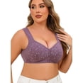 thumbnail image 5 of Front Closure Wireless Bra for Older Women - Plus Size Cotton Comfort Bra with Wide Straps U-Back Support for Posture & Pain Relief, 5 of 8