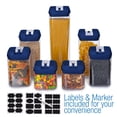 thumbnail image 4 of Cheer Collection Airtight Food Storage Containers Includes Dry Erase Marker and Labels, Set of 7 - Navy, 4 of 4