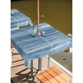 thumbnail image 2 of Outdoor Tablecloth with Umbrella Hole for Patio/Picnic/Party/Camping, Blue Waterproof Table Cloth Square Cover Washable, Vintage Modern Abstract Art Ombre (54"x 54"), 2 of 8