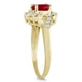 thumbnail image 2 of SZUL Women's 1 Carat Ruby and Diamond Flower Twist Ring in 14K Yellow Gold, 2 of 3