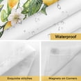 thumbnail image 4 of Summer Flowers No Hooks Shower Curtain with Snap-in Liner Retro Yellow Lemon Leaf Shower Curtains for Bathroom, Waterproof, Easy Install, Washable 54"x78", 4 of 9