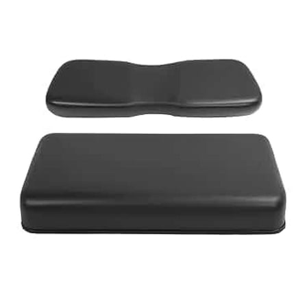 Front Seat Bottom & Seat Backrest Compatible with 2000.5-up Club Car DS Golf Cart Seat Bottom Cushion and Back Assembly Front Black Plastic Foam Wood