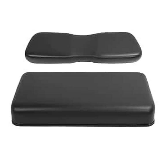 Front Seat Bottom & Seat Backrest Compatible with 2000.5-up Club Car DS Golf Cart Seat Bottom Cushion and Back Assembly Front Black Plastic Foam Wood