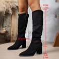 thumbnail image 7 of Xfvqtps Knee High Boots for Women Zipper Back Chunky Low Heel Pointed Toe Suede Tall Boots, 7 of 7