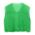 thumbnail image 4 of Women's Sleeveless Solid Color Pocket Button Knit Cardigan Vest Short Outerwear For Spring And Summer, 4 of 7